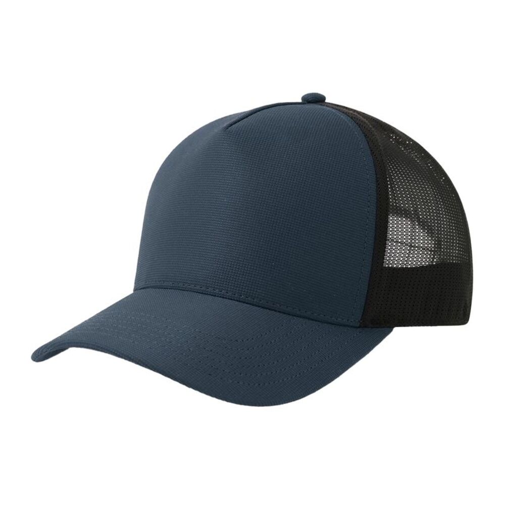 Atlantis Headwear Dempo 5 Panel Stretch Unstructured Trucker Cap / Navy/Black